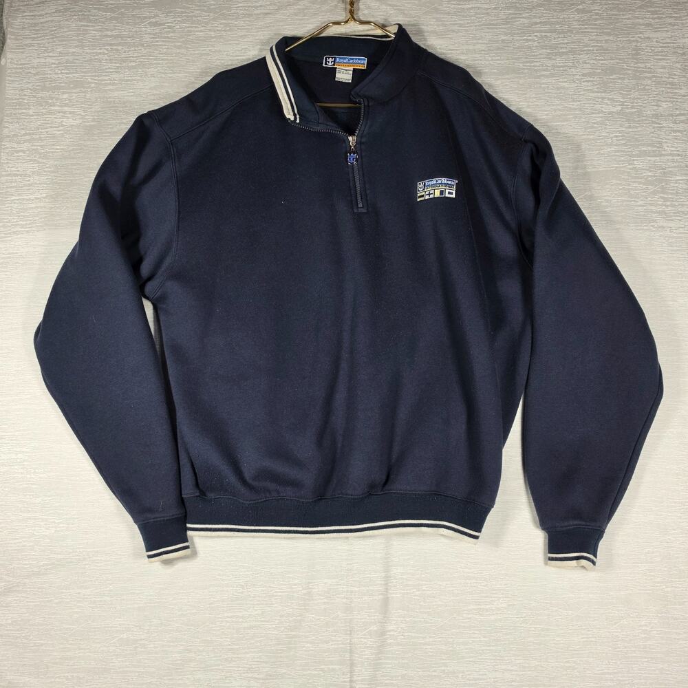 Royal Caribbean Employee Quarter Zip Sweatshirt Mens Large/Extra Large Blue